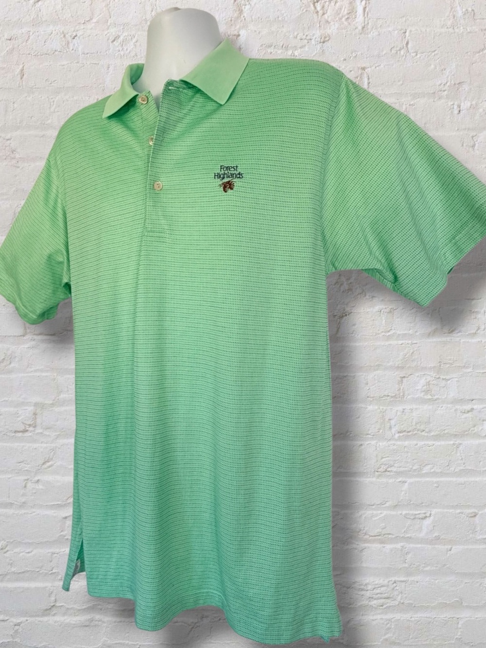 Peter Millar Forest Highlands Flagstaff AZ Golf Polo Shirt Large Green Cotton